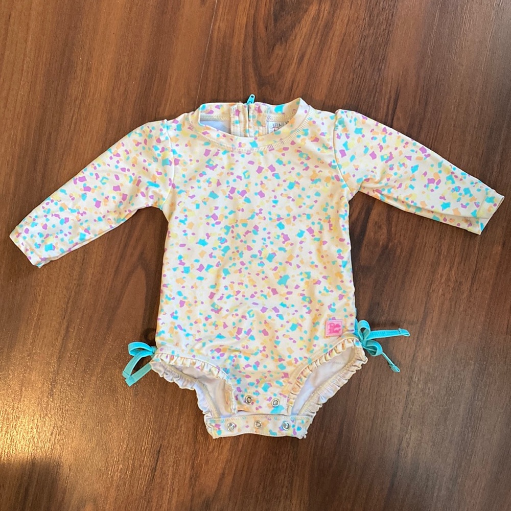 Ruffle Butts Confetti Long Sleeve Bathing Suit